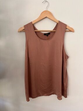 Quince Silk Scoop Neck Tank in Dusty Rose